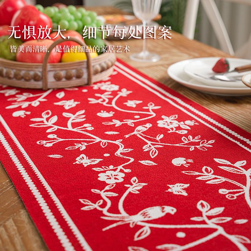 Новогодняя Настольная Флажка, Год Змеи, Праздничная Атмосфера, Длинная Флажковая Ткань для Кофейного Столика, Тканевое Украшение Стола для Китайского Нового Года, Праздника Весны