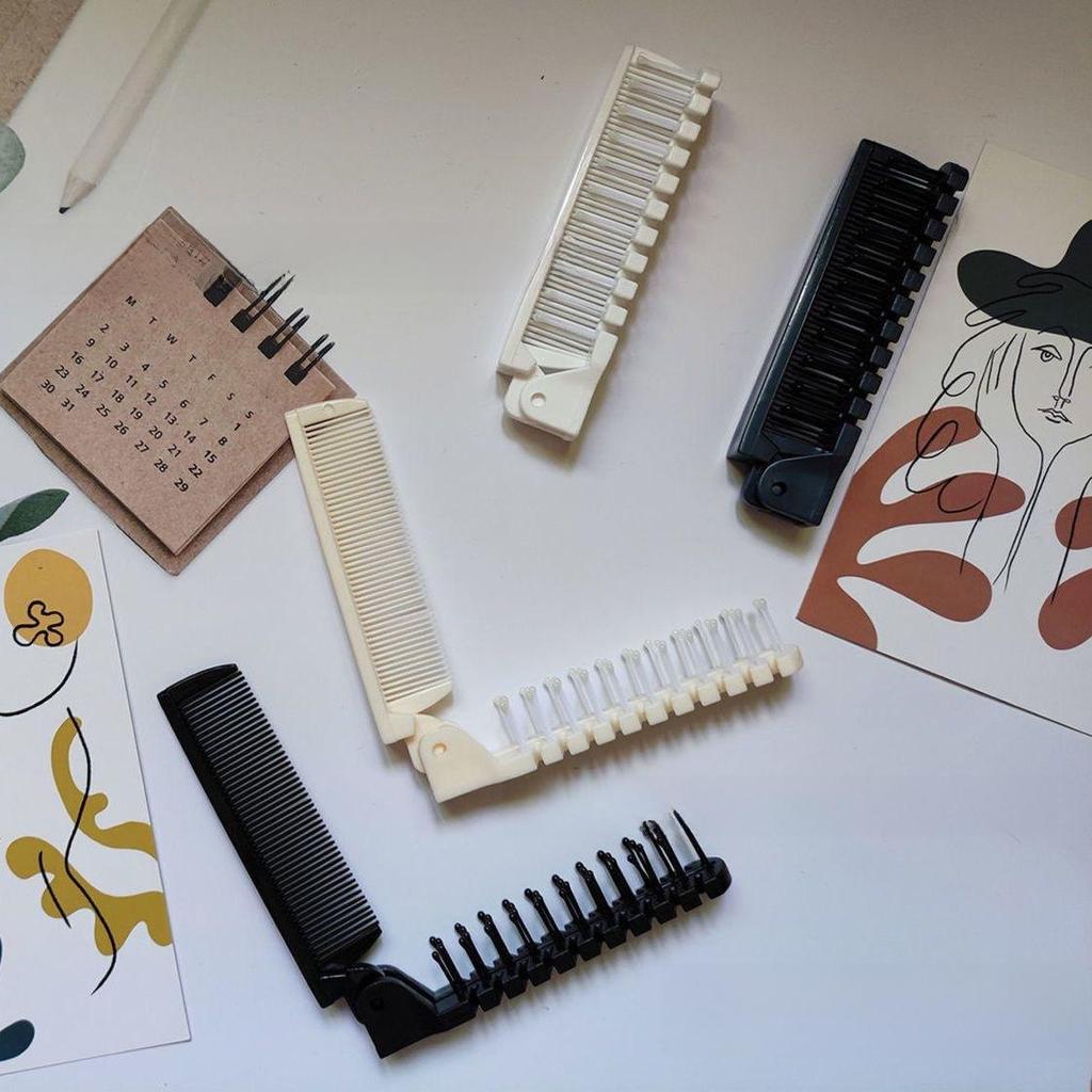 Портативная антистатическая складная расческа с редкими и густыми зубьями — идеально подходит для путешествий, школы и отелей — без узлов, двухголовая конструкция для женщин.