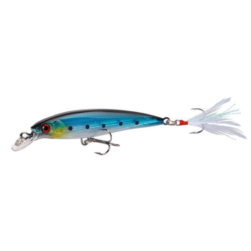 Горячая приманка Minnow Triple Feather Hook для окуня и мандарина, пресноводная и морская, 7 г, 10,5 см