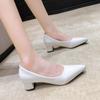 Fashion 2024 Spring and Autumn New Fashion Pointed Shallow Mouth Solid Outwear Women's Large Professional Work High Heel Single Shoes