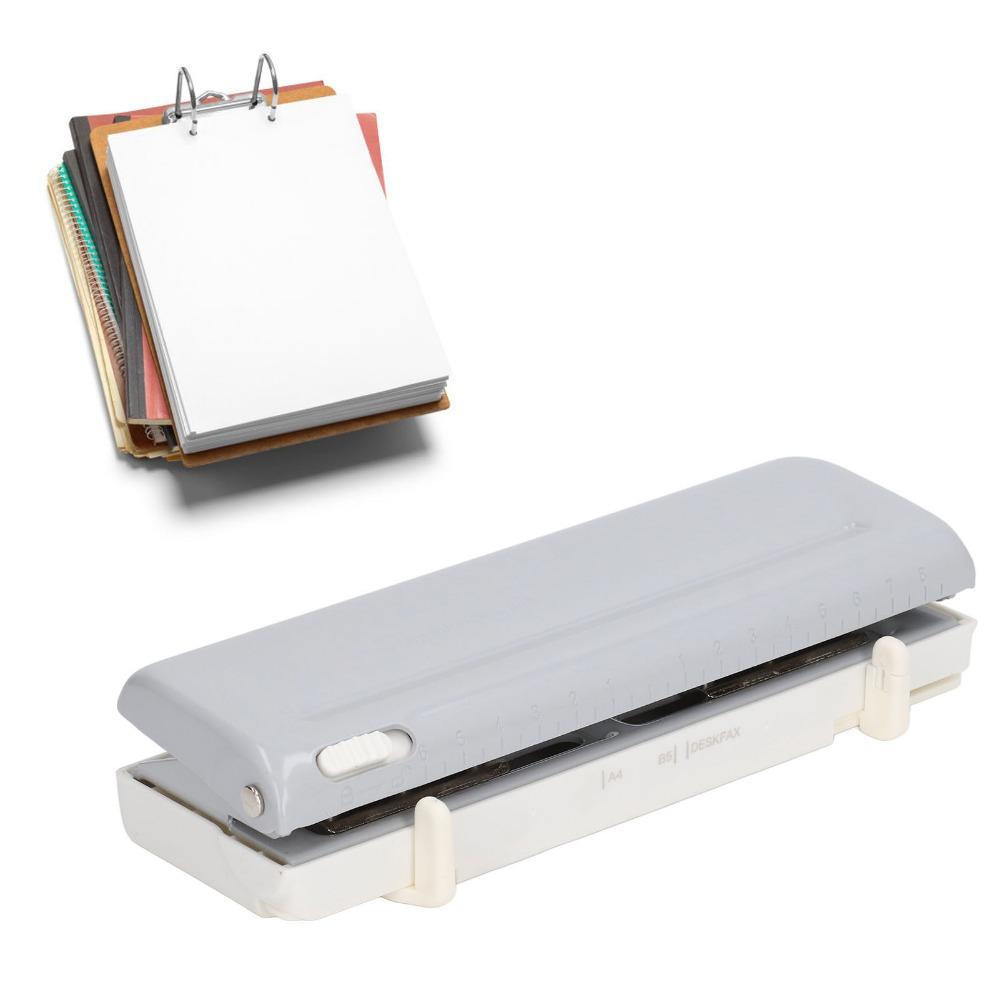 ABS Adjustable Paper Puncher 5.5mm Hole Diameter Hole Puncher 6 Hole Paper Punch Ring Binders