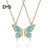 2Pcs/Set Friendship Necklace Meaningful Bright Luster Adjustable Extension Chain Decoration Gift Best Friend BFF Sister Butterfly Pendant Necklace