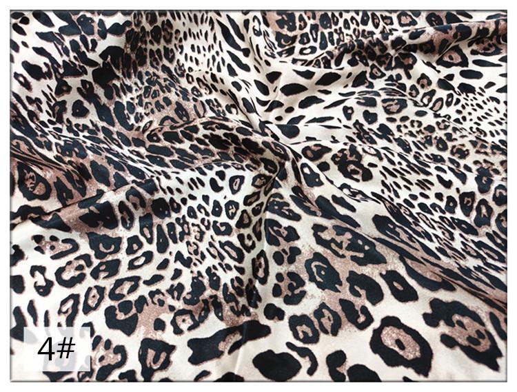 Сатиновая ткань с леопардовым принтом, имитация шелка для одежды, подкладки, повязок на голову и сумок