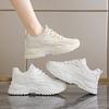 Fashion White Sneakers Women 2025 New Leather Chunky Sneakers Women's Sports Shoes Thick Tennis Vulcanized Shoes Basket Platform Shoes