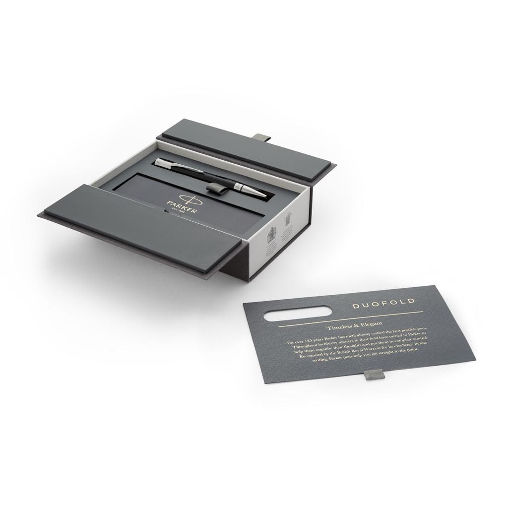 PARKER Шариковая ручка Duofold Classic Черный CT Средний стержень На масляной основе Подарочная коробка Оригинальный импортный продукт 1931390