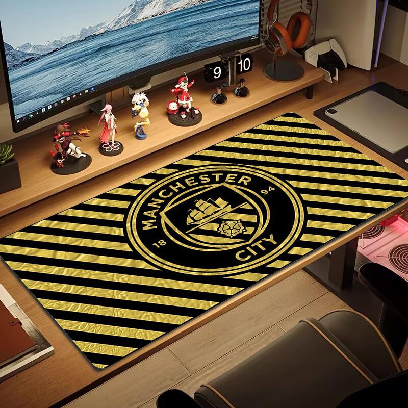 Manchester City Football Club Print Cushion Non-slip Laptop Tablet Big Mousepad XXL Mat Mini PC Playmat With Lock edge