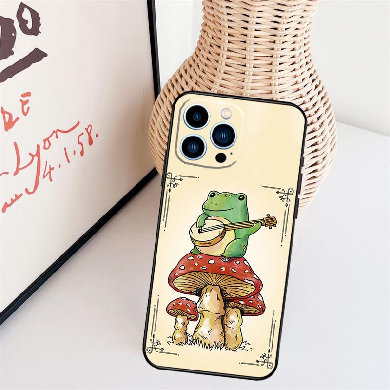 Чехол для телефона Cottagecore Frog Aesthetic для iPhone 16 Pro Max 14 13 12 11 15 17 Pro Max mini 15 16 Plus 16e Задняя крышка