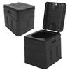 Travel Foldable Toilet with Lid Strong Load Bearing Multifunctional Foldable Car Travel Toilet for Camping Hiking Black