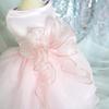 Платье для домашних животных, кружевное шитье, большой бант, застежка без рукавов, лента из органзы, свадебное платье для собак, одежда для щенков, товары для домашних животных