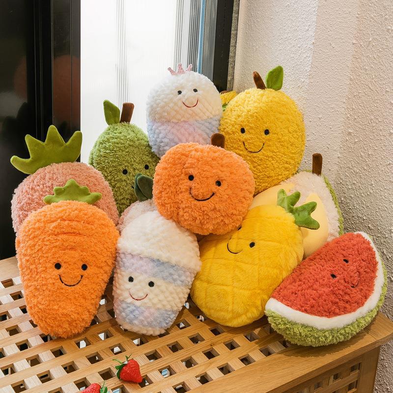 20CM Fruit Vegetable Plush Toy Cute Soft Watermelon Pineapple Banana Strawberry Mango Durian Children Christmas Toy Gift
