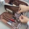 Многофункциональная косметичка для женщин из ПУ-кожи, большая вместимость, портативная, с двойной молнией, дорожная сумка для хранения кистей для макияжа и туалетных принадлежностей