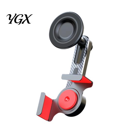 Clip-on Phone Holder Car Magnetic Dashboard & Screen Mount Minimalist Adjustable Shock-Absorbing Clip-On Stand for GPS Navigation Screen-friendly