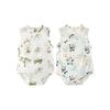 [Hapipana] Baby Romper Set of 2, Summer Thin, Sleeveless, Bamboo Fiber, Cotton Blend Material, Open Front Type, Newborn Combination Underwear, Baby