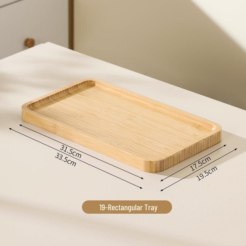 Бамбуковый деревянный поднос в японском стиле: Прямоугольная и круглая тарелка для ужина и закусок, для чая, фруктов, скандинавская витрина