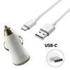 [Compatible Samsung Galaxy NOTE 8 - NOTE 9] 1 Meter USB-C Type Cable + White Car Charger [Phonillico®]