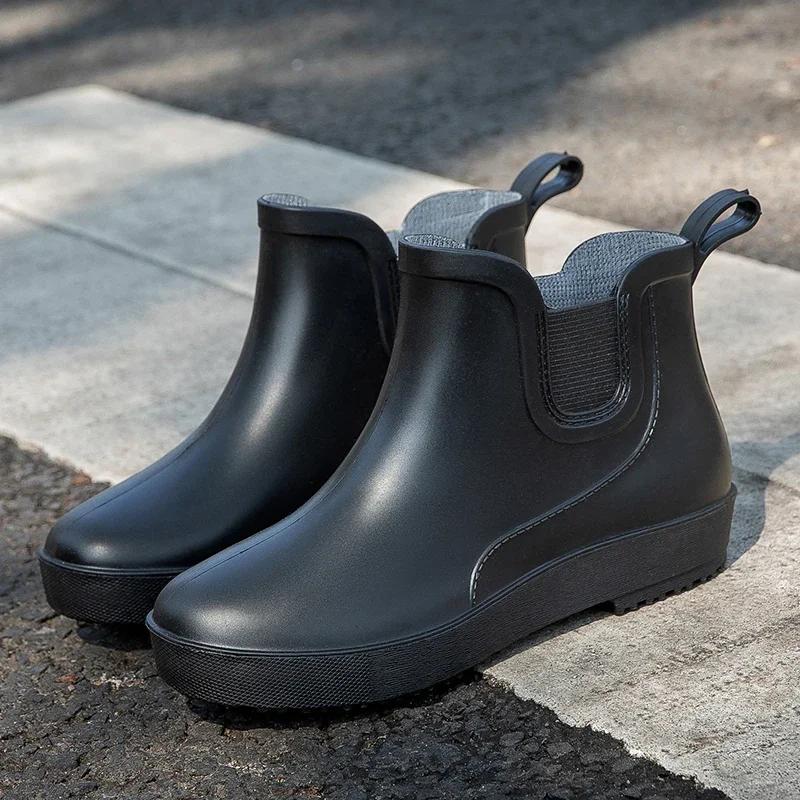 Fashion Rain Shoes Women's Korean Version Anti Slip Rain Boots Short Tube Fashionable External Style New Rubber Shoe Cover