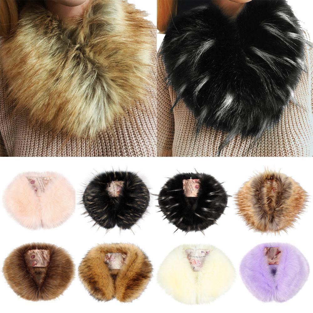Fashion Shawl Neckerchief Coat collar Women scarf Faux fur Winter Warm