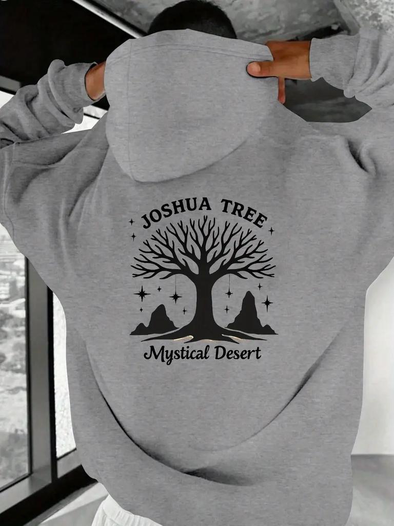 Joshua Tree Mystical Desert Graphic Hoodie - Casual Loose Fit Long Sleeve Sweatshirt with Pockets