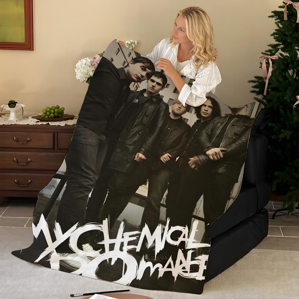 Музыкальная M-My C-Chemical R-Romance Плед-бросок Фланелевый, Мягкий Теплый, Прочный и Стираемый милый Крутой
