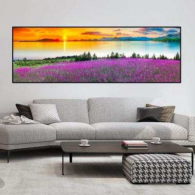 Пейзаж лавандовое поле закат цветок холст картины плакаты на скандинавскую тему и принты настенная художественная картина Декор в гостиную без рамки