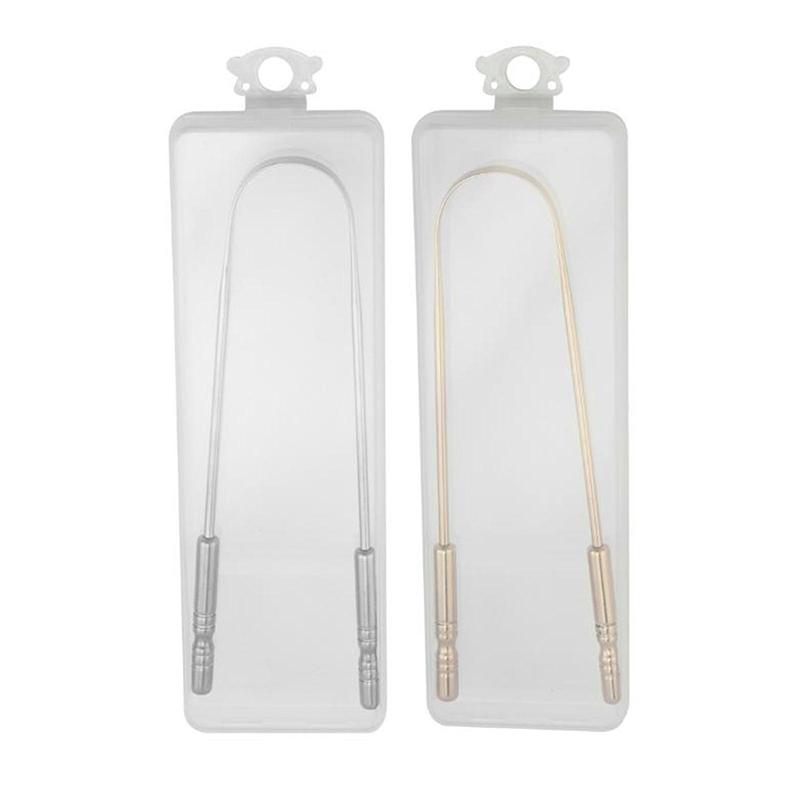 1 шт. Скребок для языка из нержавеющей стали U-образной формы Металлический для свежего дыхания Очищающий с покрытием Щетка для языка Инструменты для ухода за полостью рта