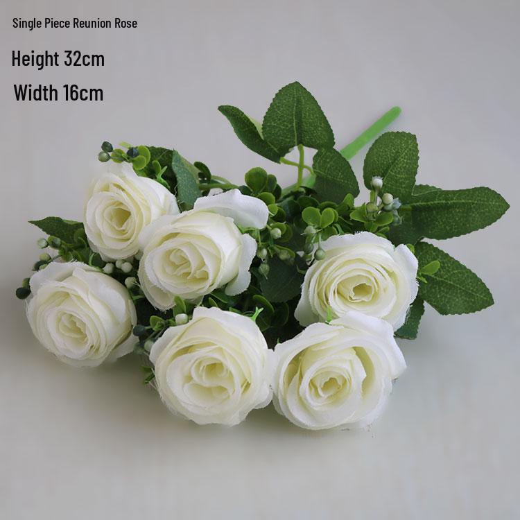 Silk Fake Flower Bouquet for Living Room or Dining Table Decor - Plastic Dried Flower Bonsai Ornaments
