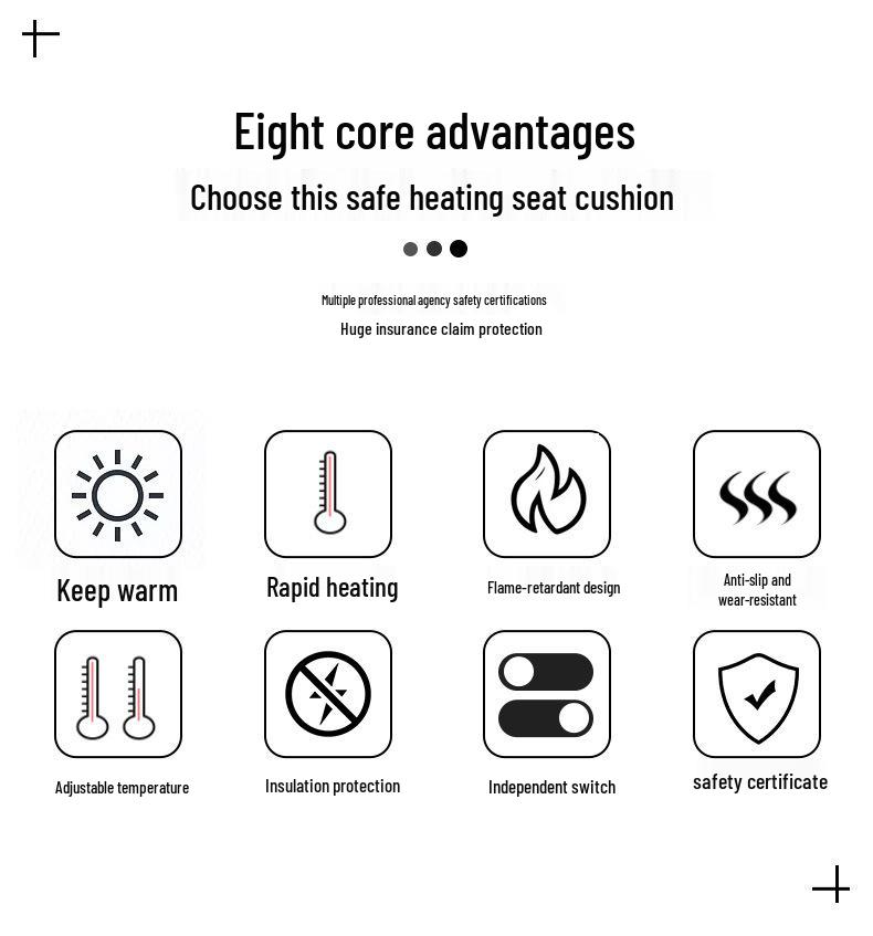 Car Heated Seat Cushion - 12V Electric Warm Cover for Home, Office, or Vehicle