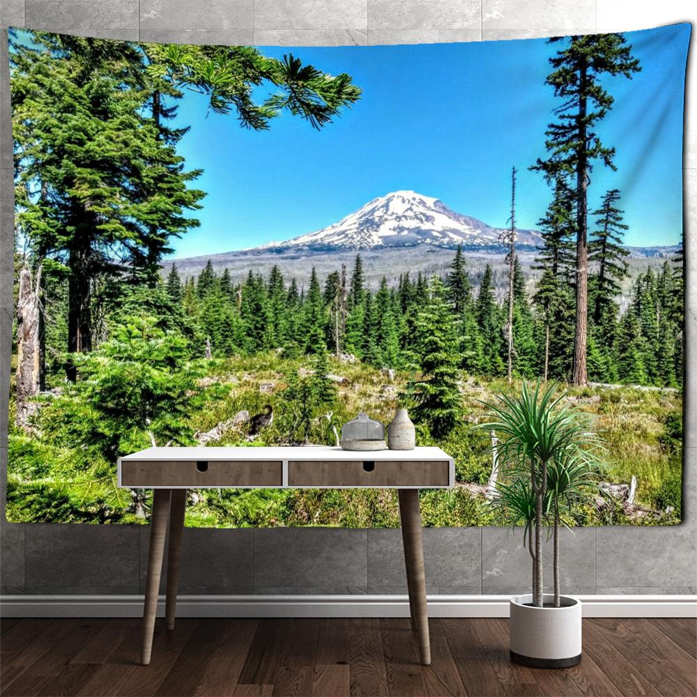 Фэнтезийный гобелен с туманным лесом, настенный психоделический колдовство, загадочный природный пейзаж, домашний декор для гостиной