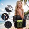 Outdoor Camping Beach Bag, Double-layer Mesh Beach Bag, Swimming Toiletries Storage Bag