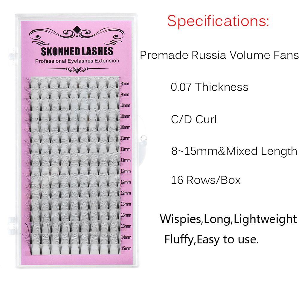 Перманентные накладные ресницы C/DCurl толщиной 0,07 из искусственного меха норки готовые объемные веера для наращивания ресниц