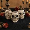 Фигурка черепа «Не вижу, не слышу, не говорю», Жуткий скелет из смолы на Хэллоуин для камина, стола, готического декора дома