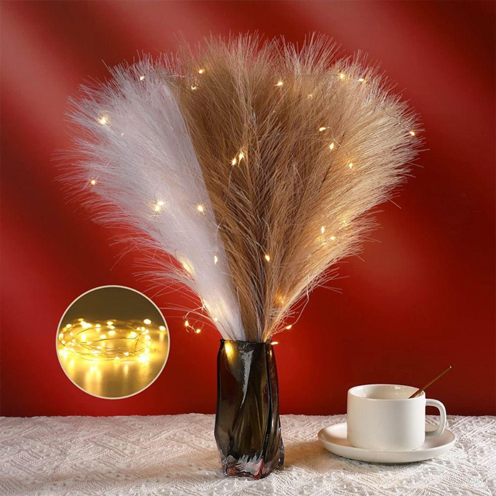 10PCS/Set 55CM Fluffy Pampas Grass DIY Fake Plant Reed Simple Artificial Plants  Wedding Party
