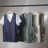 Men's Retro V-Neck Linen Vest - Breathable Summer Style