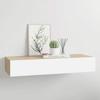 VidaXL Wall Shelf with Drawers Oak and White 60 X 23.5 X 10 Cm MDF 330263
