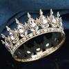 Baroque Round Crown for Bridal Wedding Royal Queen King Tiara Birthday Party Performance Head Accessories Diadem Jewelry