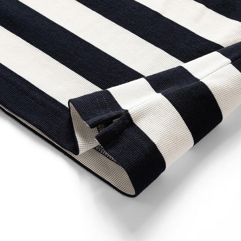 Septwolves Men's Striped 7A Antibacterial Short Sleeve Crew Neck T-Shirt