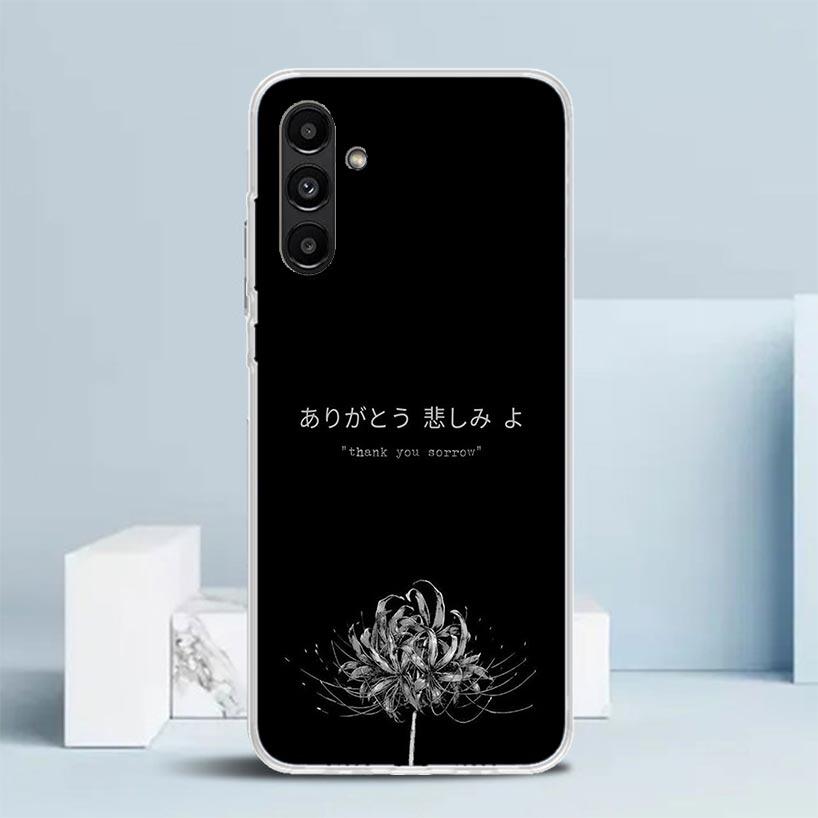 Японский эстетичный чехол для телефона с текстовым письмом для Samsung Galaxy A17 A37 A57 A16 A15 A14 A13 A56 A55 A54 A53 A36 A35 A34 A33 A26 A25