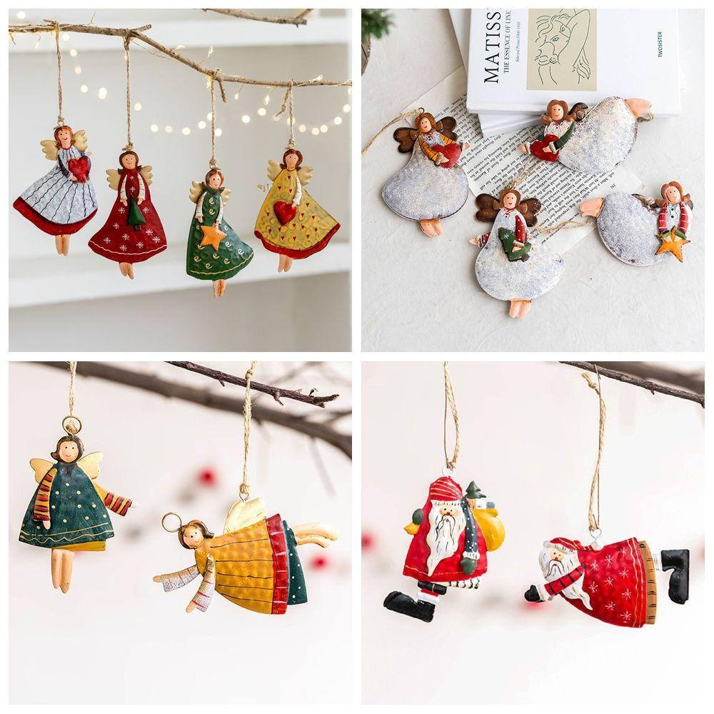 Santa Claus Hanging Pendants Cartoon Angel Girl Xmas Tree Embellishment  Festival