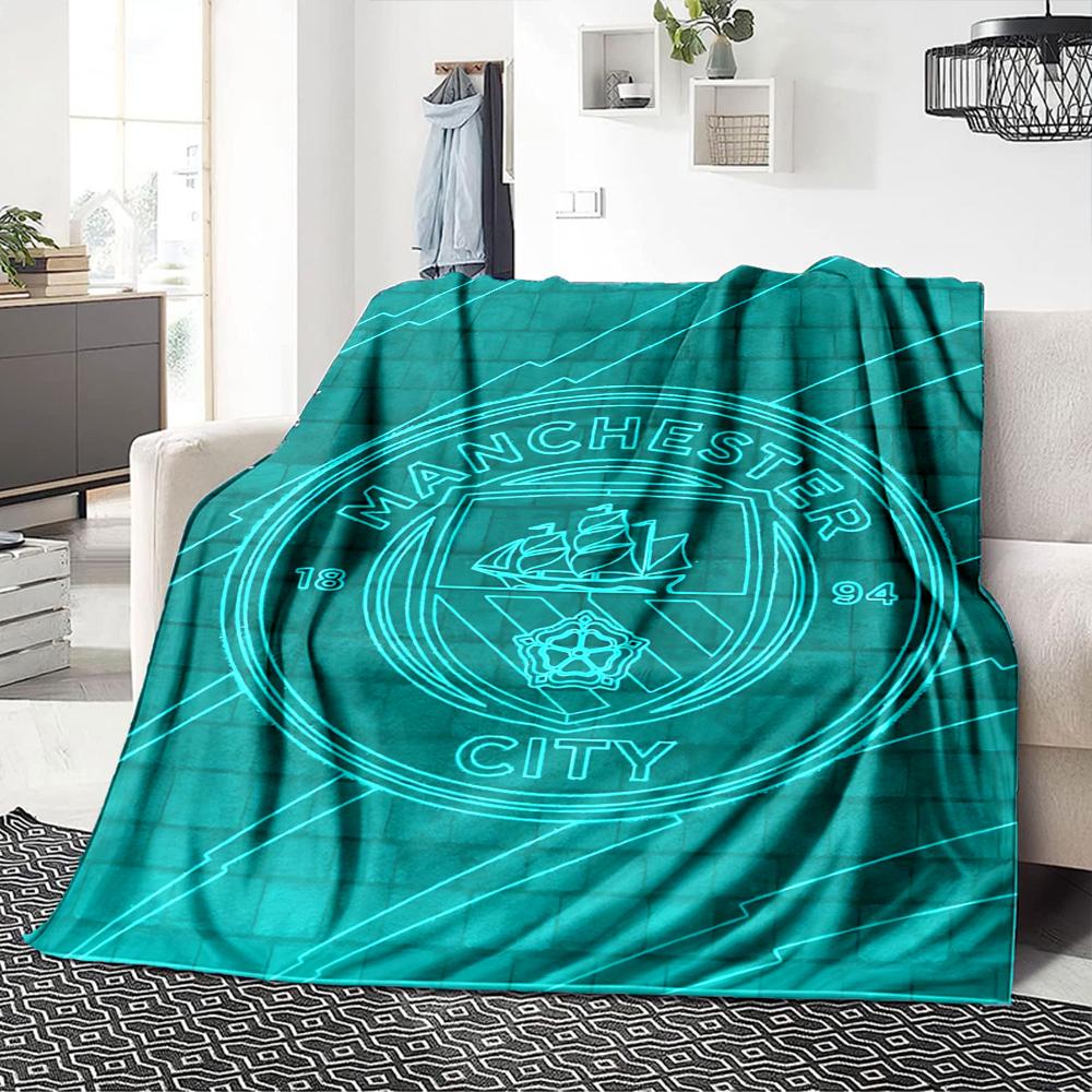 Manchester City Crests Blankets Flannel Printed Breathable Warm Throw Blanket for Home Office Bedspreads 0708a21