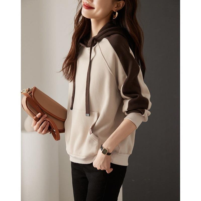 Толстовка с капюшоном из утолщенной фланели, женская, осень-зима, корейская, повседневная, свободная, модная
