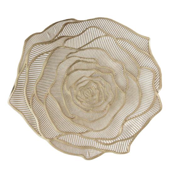 ПВХ подставка под тарелку термостойкая многоразовая настольная салфетка полая в форме розы изоляционная подкладка для украшения обеденного стола