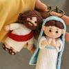 Рождественская фигурка-брелок, связанная крючком, с текстурой из мягкой пряжи, Декоративный брелок для сумки, ключей и праздничных подарков