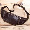 CONTACT'S Genuine Leather Men's Waist Bag Casual Waist Pack For Men