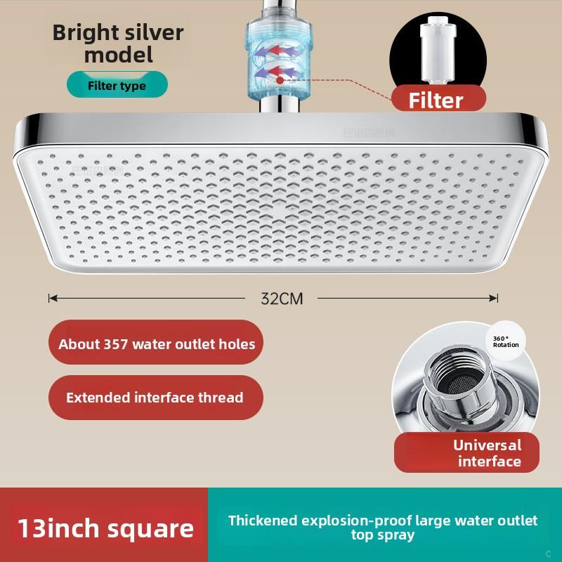 13 Inch Large Water Output Top Spray Flower Shower ,Shower Flower Drying Showerhead Hotel