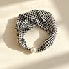 New retro pearl magnetic buckle small silk scarf women's high-end satin printed scarf summer versatile small scarf