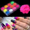 Neon Nail Powder Pigment Set Fluorenscence Spangle Nail Glitter Make Up Sparkle Shining Chrome Dust Decoration