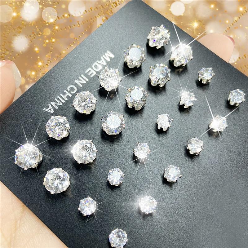 17 км модные металлические серьги-гвоздики с жемчугом, комплект для женщин, винтажные серьги золотого цвета, круглые и квадратные серьги, набор серег, подарки, ювелирные изделия