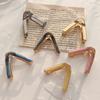 V-shaped Hair Claws Fashionable Gold Color Metal Hair Clips Small Practical Ponytail Ornament Korean Popular Headwear