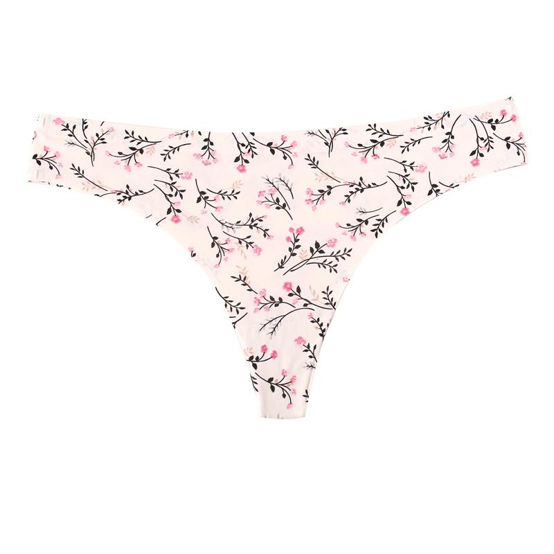 TERMEZY Сексуальные трусики с принтом, стринги с низкой талией, бесшовные дышащие трусики из ледяного шелка, женское нижнее белье, мягкое нижнее белье