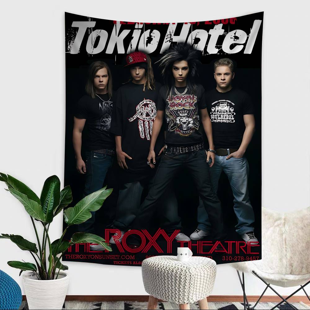 Поп-рок группа Tokio Hotel Настенный гобелен с чартом Для гостиной Дома Комнаты в общежитии Декор Искусство Домашний декор